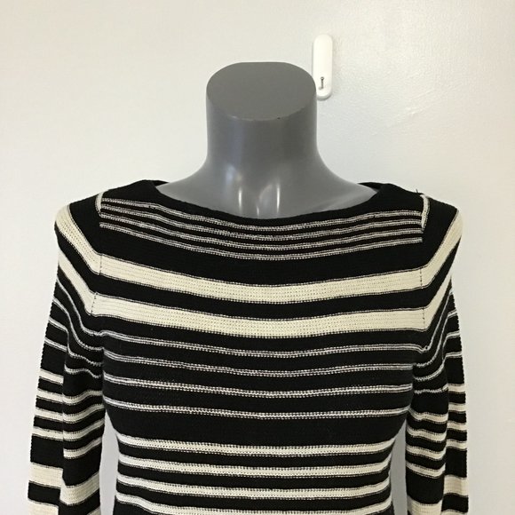 Lauren Ralph Lauren Linen Cotten Blend Striped Boat Neck Top Size M - Picture 2 of 8